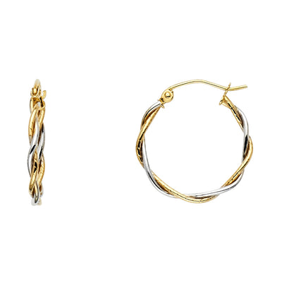 14K Gold 1.5mm Twisted Hoops
