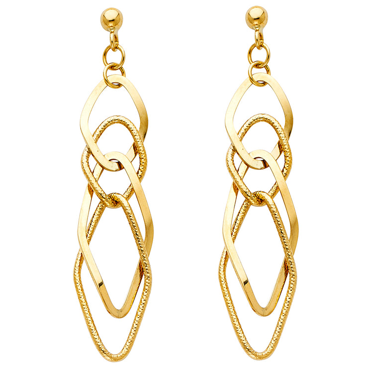 14K Gold Fancy Dangle Earrings