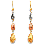 14K Gold Fancy Dangle Earrings