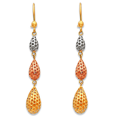 14K Gold Fancy Dangle Earrings