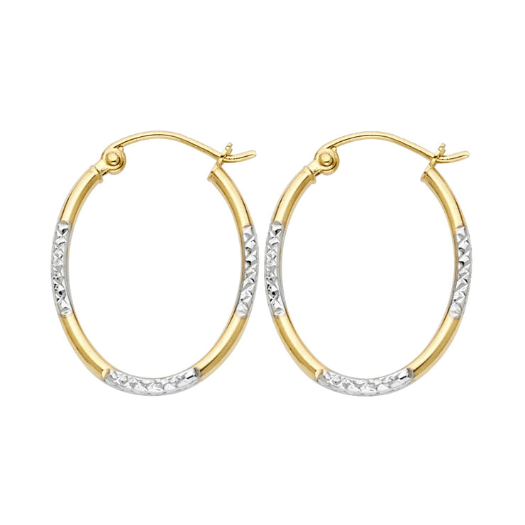 14K Gold 1.5mm Diamond Cut Tube Hoops