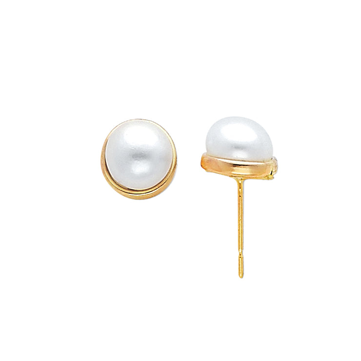 14K Gold Freshwater Cultured Pearl with Earrings