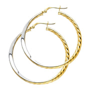 14K Gold Twisted Hoop Earrings