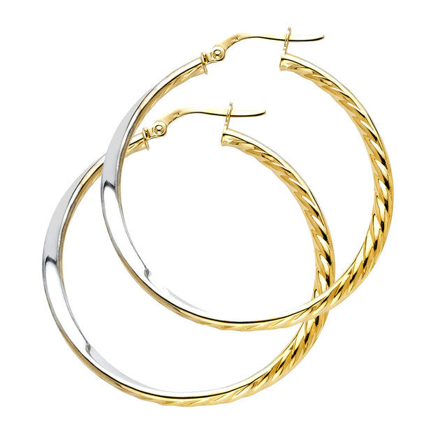 14K Gold Twisted Hoop Earrings