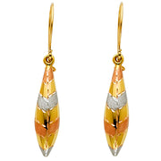 14K Gold Hollow Hanging Earrings