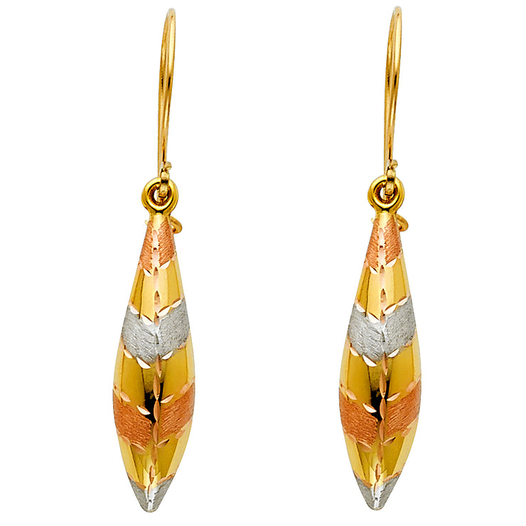 14K Gold Hollow Hanging Earrings