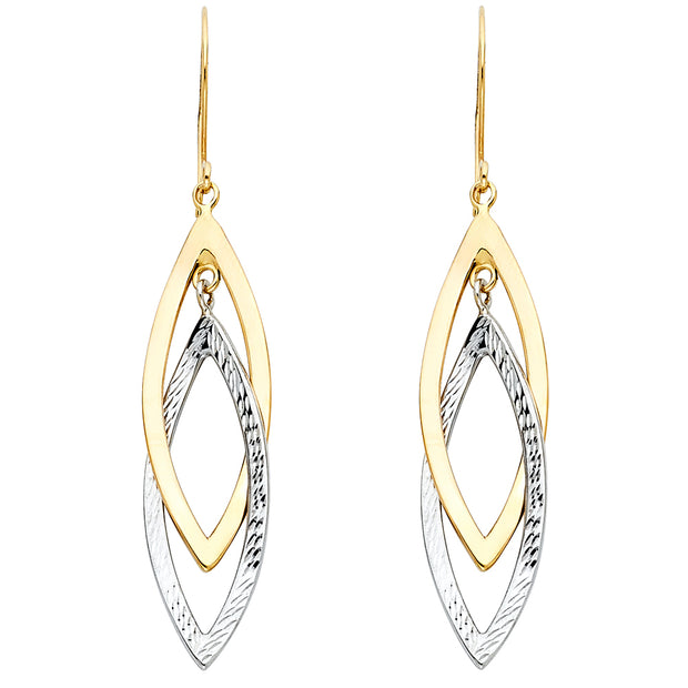 14K Gold Hollow Design Tube Earrings