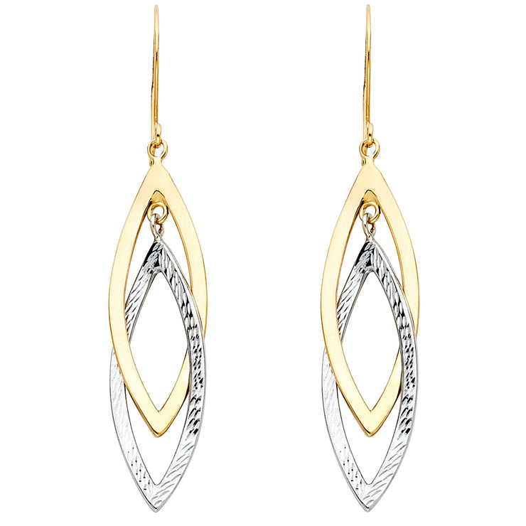 14K Gold Hollow Design Tube Earrings