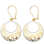 14K Gold Design Cut Out RD Earrings