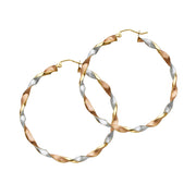 14K Gold Curled Hollow Hoops