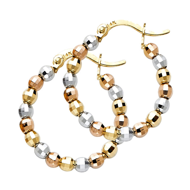 14K Gold Disco Ball Hoops