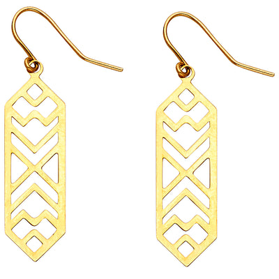 14K Gold Hexa Hanging Earrings