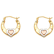14K Gold Fancy Hollow Hoops