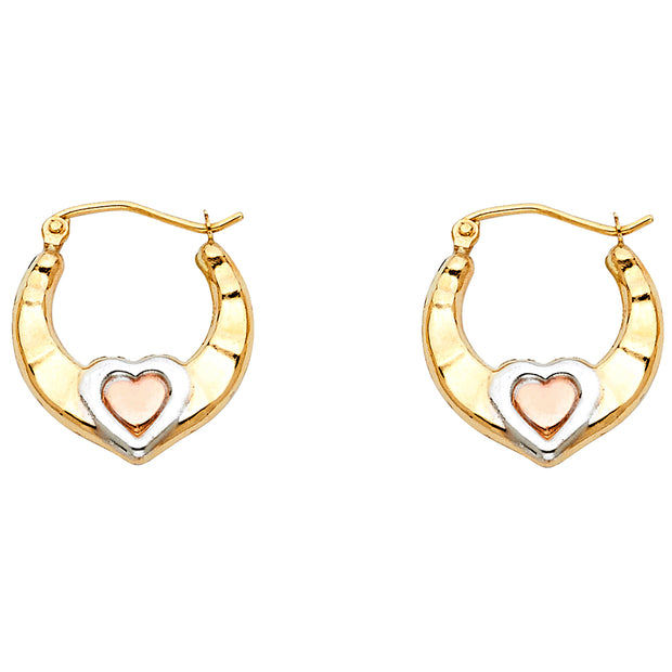 14K Gold Fancy Hollow Hoops