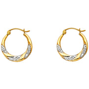 14K Gold Fancy Hollow Hoops