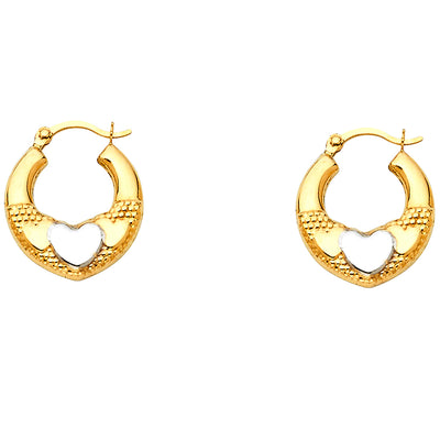 14K Gold Fancy Hollow Hoops