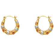 14K Gold Fancy Hollow Hoops