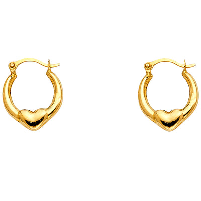 14K Gold Fancy Hollow Hoops