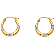 14K Gold Fancy Hollow Hoops