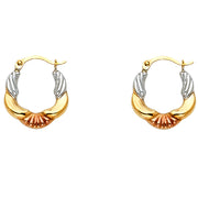 14K Gold Fancy Hollow Hoops