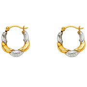 14K Gold Fancy Hollow Hoops