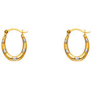 14K Gold Fancy Hollow Hoops