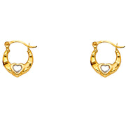 14K Gold Fancy Hollow Hoops