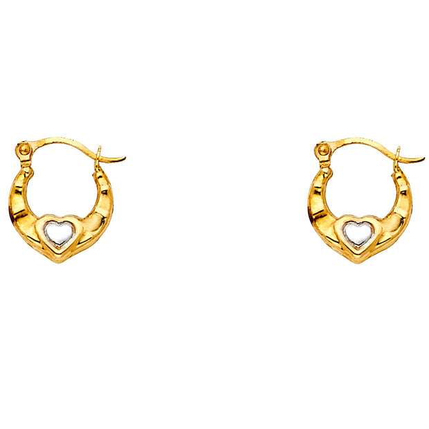 14K Gold Fancy Hollow Hoops