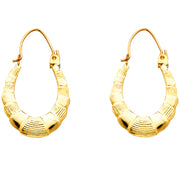 14K Gold Hollow Hoop Earrings