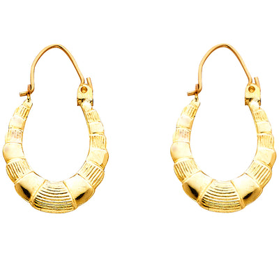 14K Gold Hollow Hoop Earrings