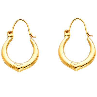 14K Gold Hollow Hoop Earrings