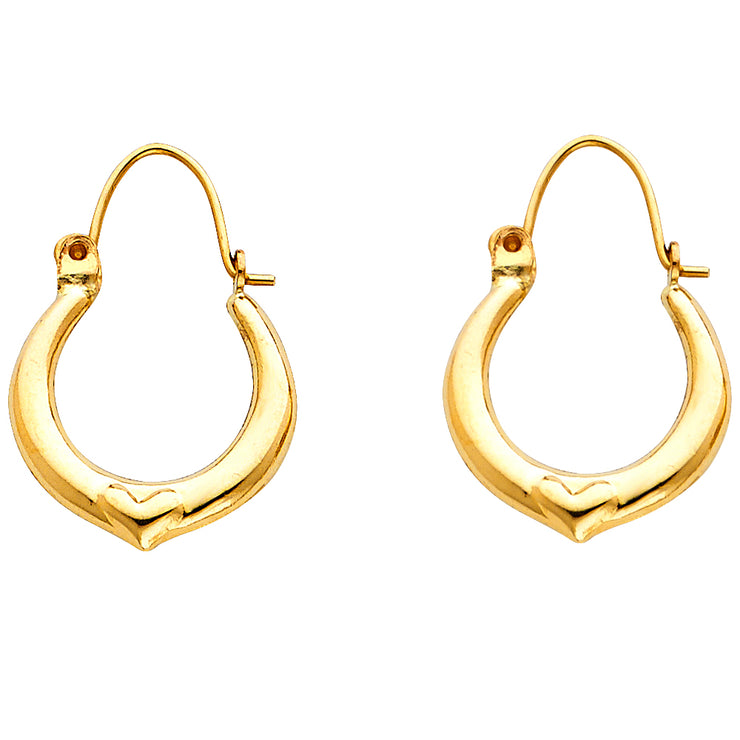 14K Gold Hollow Hoop Earrings