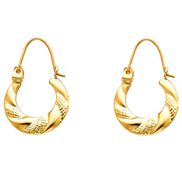 14K Gold Hollow Hoop Earrings