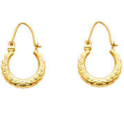 14K Gold Hollow Hoop Earrings