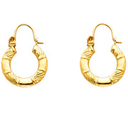 14K Gold Hollow Hoop Earrings