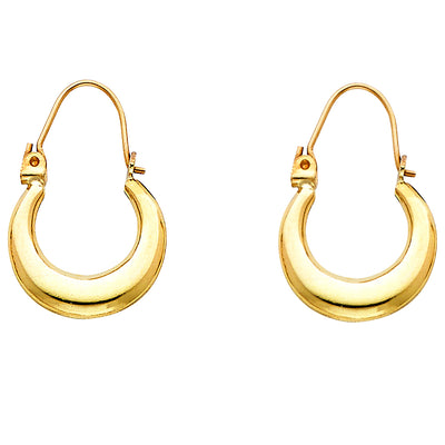 14K Gold Hollow Hoop Earrings