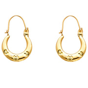 14K Gold Hollow Hoop Earrings