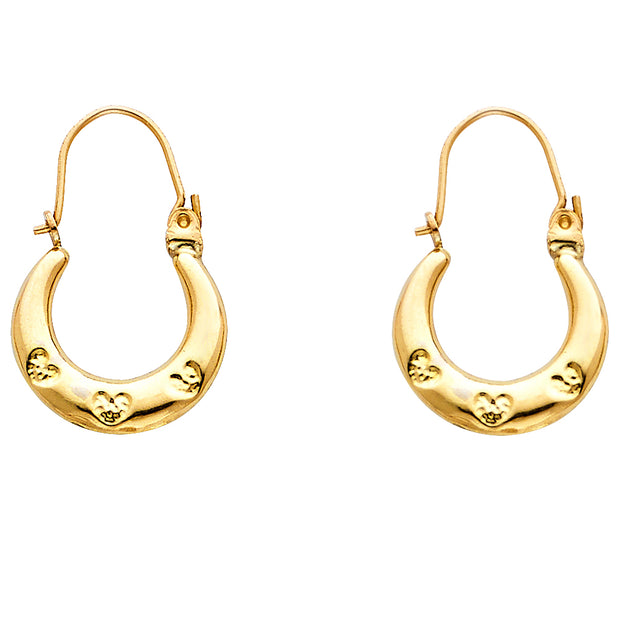 14K Gold Hollow Hoop Earrings