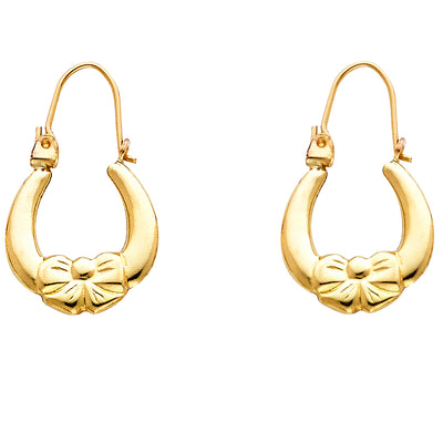14K Gold Hollow Hoop Earrings