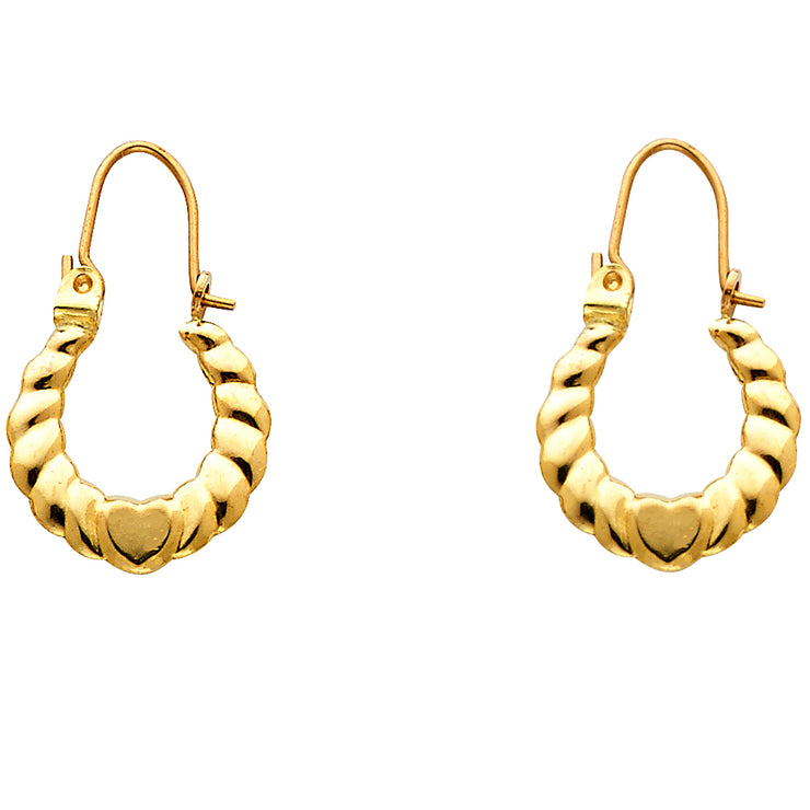 14K Gold Hollow Hoop Earrings