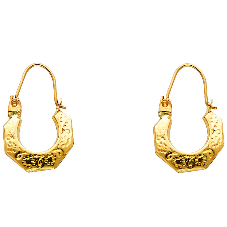 14K Gold Hollow Hoop Earrings