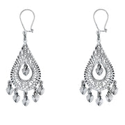 14K Gold Diamond Cut Chandelier Hanging Earrings