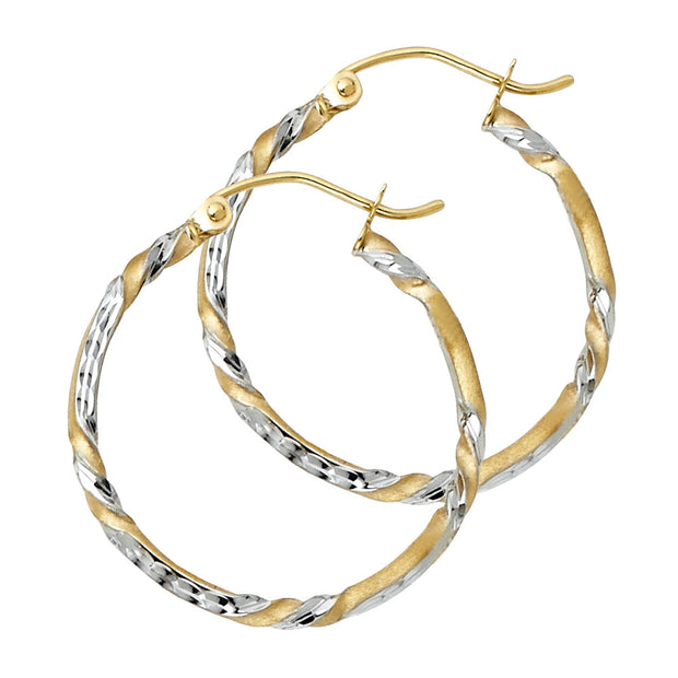 14K Gold Curled Hoops