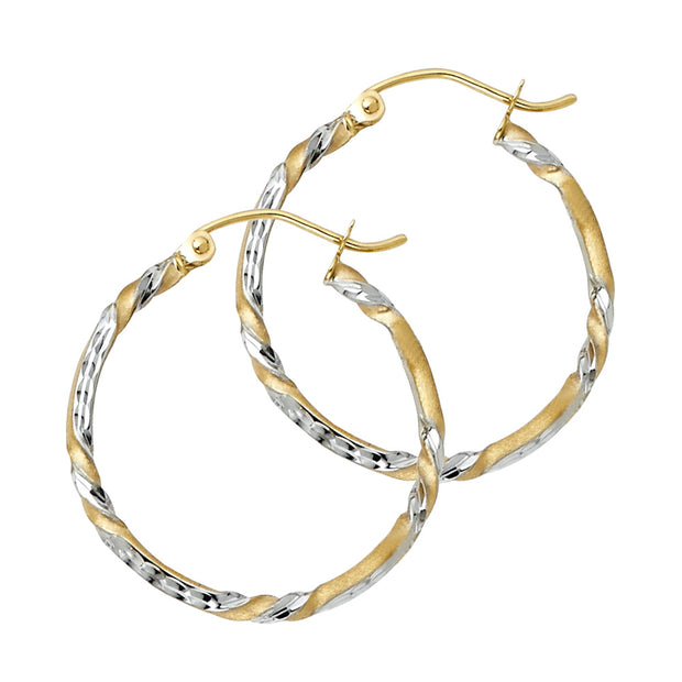 14K Gold Curled Hoops