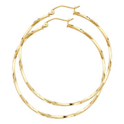 14K Gold Curled Hoops