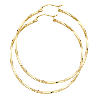 14K Gold Curled Hoops