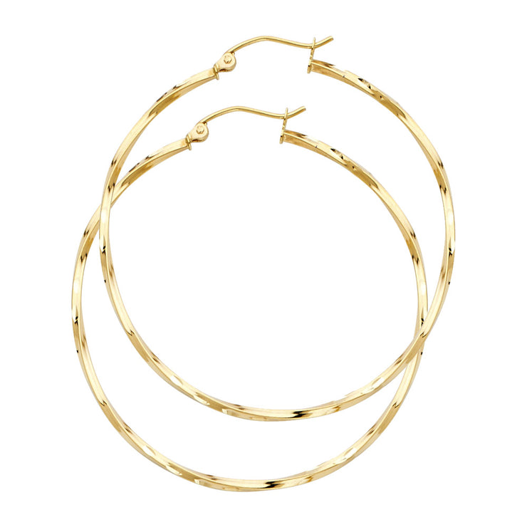 14K Gold Curled Hoops