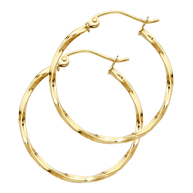 14K Gold Curled Hoops