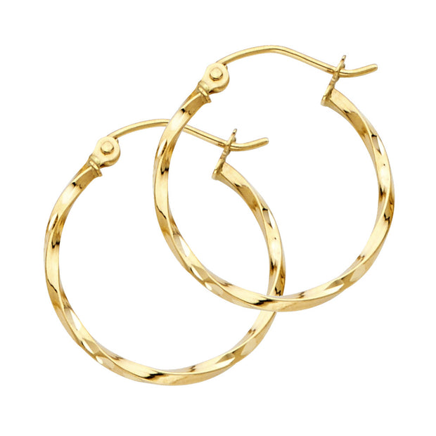 14K Gold Curled Hoops