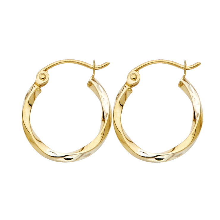 14K Gold Curled Hoops